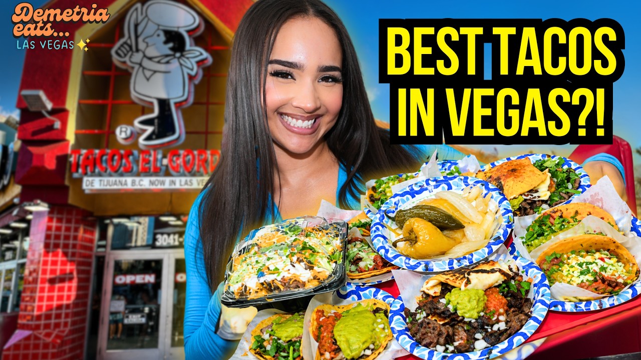 I Tried the Most Famous Tacos on the Las Vegas Strip | Tacos El Gordo Review | Demetria Eats