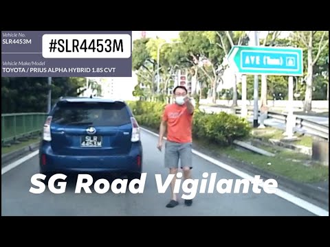 15apr2022 clementi ave 2phv #SLR4453M toyota prius alpha upset at camcar for ignoring his hi beam.