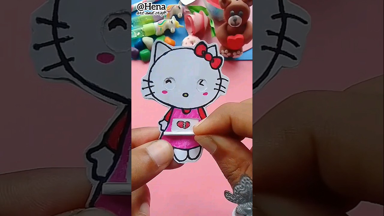 Hello kitty 😍swipe card#craft  #shorts#papercraft #diy #love