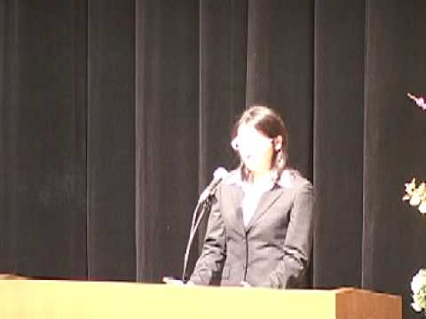 2009/04:入学式：新入生代表のことば その2 荒井 梨咲さん