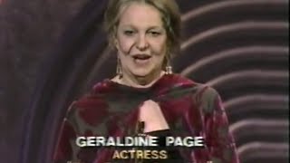 Geraldine Page winning Best Actress for The Trip to Bountiful Geraldine Page winning Best Actress for The Trip to Bountiful