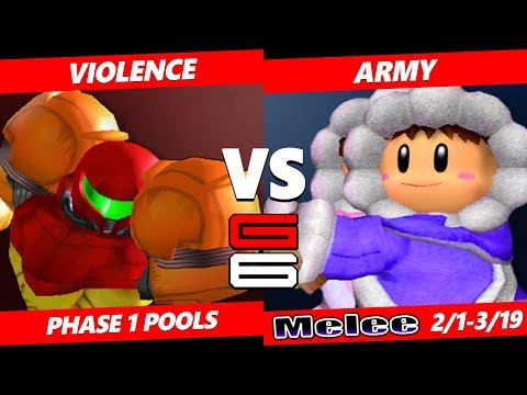 Genesis 6 SSBM - Violence (Samus) VS Army (Ice Climbers) Smash Melee Pools