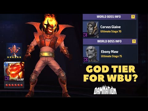 Lv. 60 DORMAMMU (Damnation) Already a GOD?! EBONY WBU 75 & CORVUS 70[140% Proc]- Marvel Future Fight
