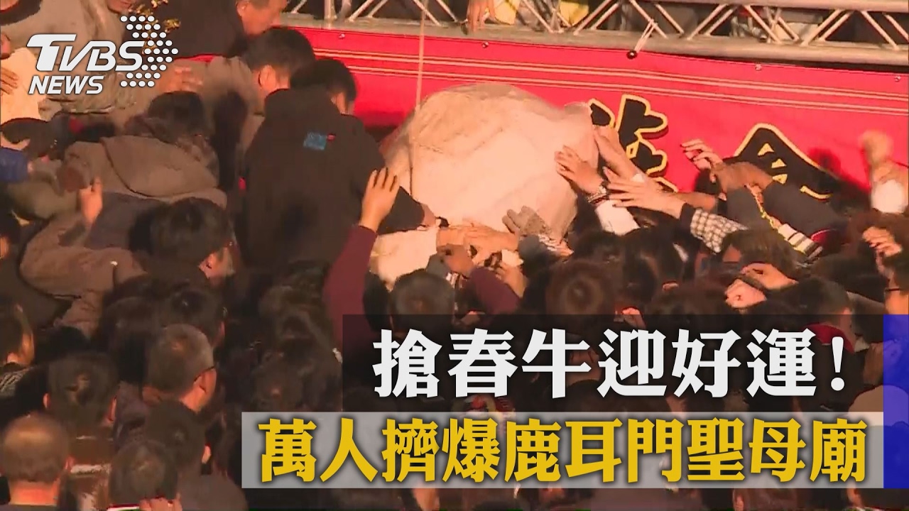 搶春牛迎好運！　萬人擠爆鹿耳門聖母廟