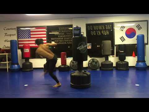 Man Kicks Accurately With Blindfold