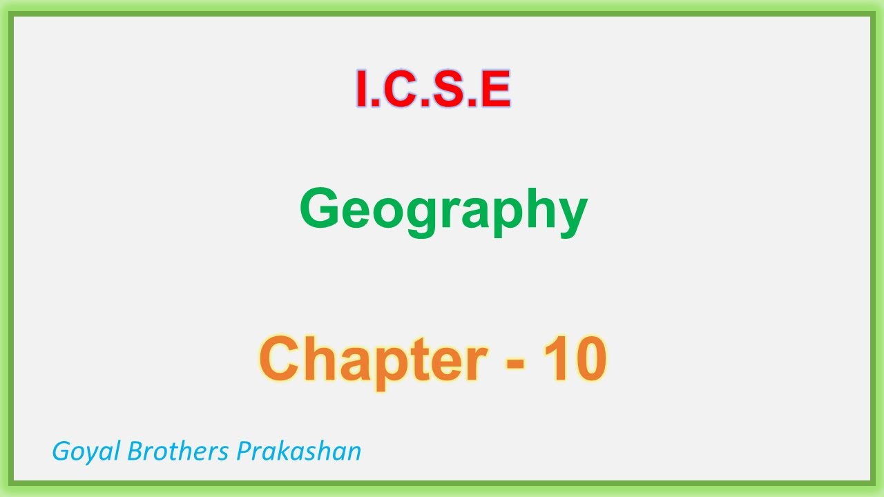 ICSE Geography Chapter - 10 Agriculture in India - I : Introduction