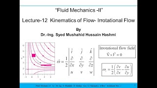 Fluid Mechanics | Lecture 12 | Kinematics of flow | Irrotational flow | Vorticity | Angular Velocity