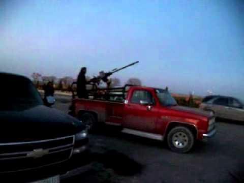 تجربة رشاش دوشكا 14.5 من قبل كتيبة الجهاد في سبيل الله في ريف الرقة