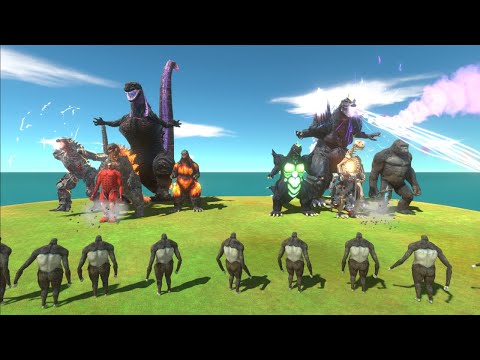 Team Shin Godzilla vs Team Space Godzilla in BEAST ARENA - animal revolt battle simulator