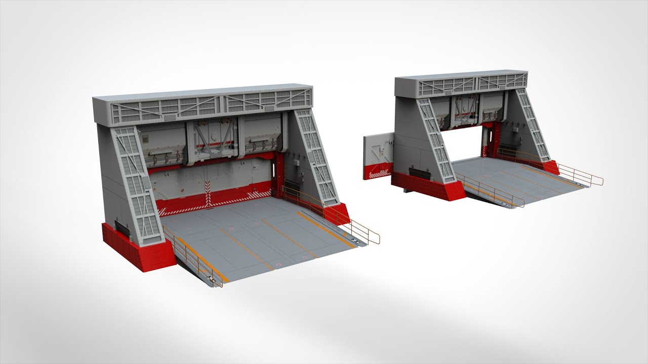 Antinuclear gate with a ramp 3D Model