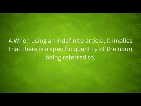 Indefinite articles - 'a', 'an' are not used with uncountable nouns