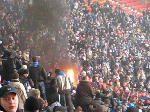 Spartak vs Zenit - post-game bonfire in stands
