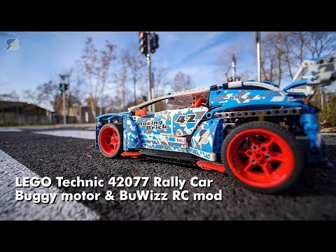 Super fast LEGO Technic 42077 Rally Car RC mod with Buggy motors & BuWizz