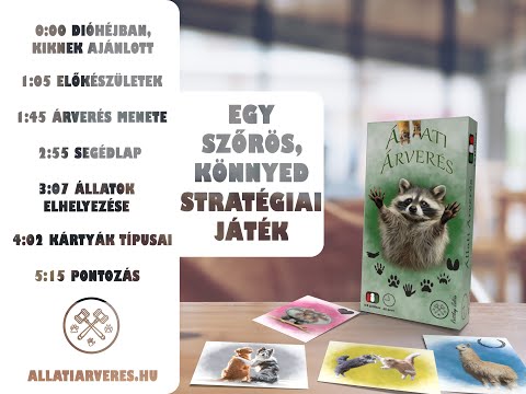 Állati Árverés - kiknek ajánlott & magyarázóvideó a társasjátékhoz - Állati Árverés