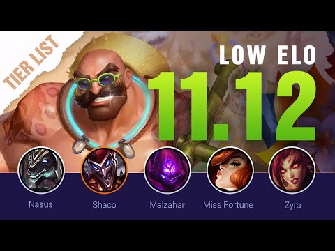 Season 11 LOW ELO LoL Tier List Patch 11.12 by Mobalytics - League of Legends