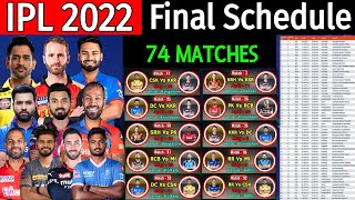 IPL 2022 Final Schedule | All Matches Final Schedule IPL 2022 | IPL 2022 Final Fixture | IPL 2022 |