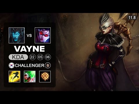 Vayne ADC vs Kalista - KR Challenger Patch 11.8