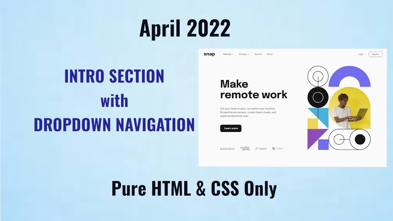 INTRO SECTION WITH DROPDOWN NAVIGATION | FRONTEND MENTOR CHALLENGE