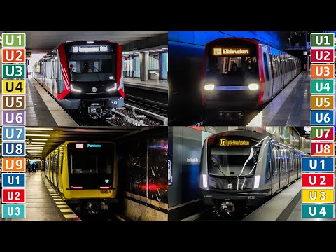 Alle (echten) U-Bahnen in Deutschland (Berlin / Hamburg / München / Nürnberg) (2022) (4K)
