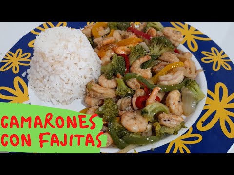 Como hacer Fajitas de CAMARON// recetas de cuaresma faciles y economicas//shrimp fajitas