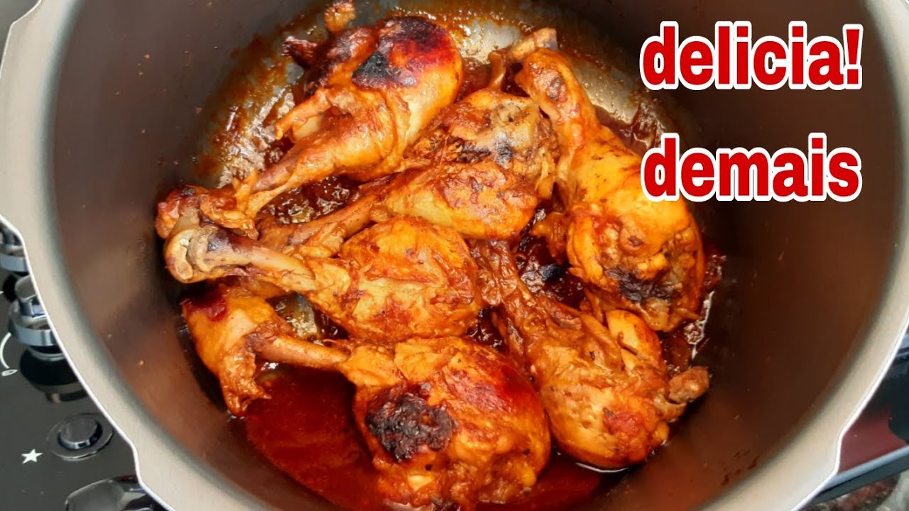 coxas de frango assada na panela de pressão na cebola! em 3 minutos só