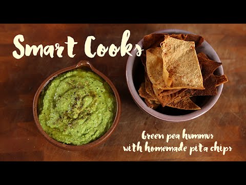 Green pea hummus and pita chips | Smart Cooks Recipe