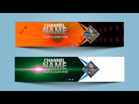 How to Create Modern YouTube Channel Art Professional YouTube Banner in Photoshop Vertex Graphic