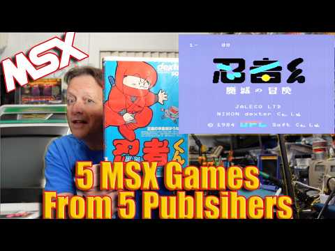 5 MSX Games From 5 Publishers (Pac-Man, Midnight Brothers, Speed King, Ninja, Parodius)