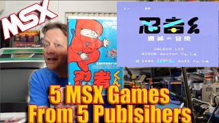 5 MSX Games From 5 Publishers (Pac-Man, Midnight Brothers, Speed King, Ninja, Parodius)