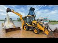 Washing with Fun JCB 3dx Eco | Kirlosker JCB Backhoe and Tata Truck Washing in Village Pond