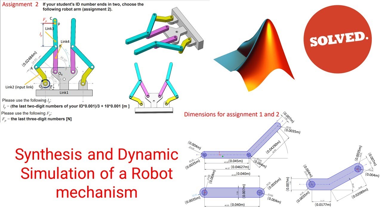 Synthesis and Dynamic Simulation of a robot mechanism  | Solved