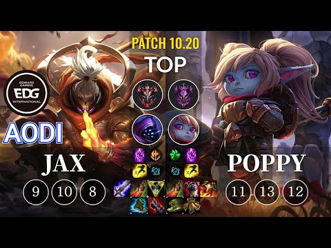 EDG Aodi Jax vs Poppy Top - KR Patch 10.20