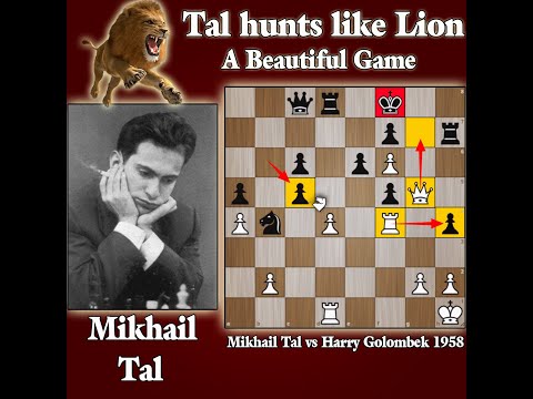 Tal vs Golombek 1958 | A Beautiful Chess Game