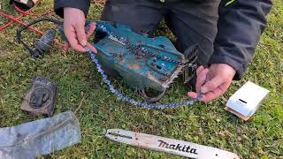 Sägekette wechseln bei Makita UC3541A Kettensäge 35 cm