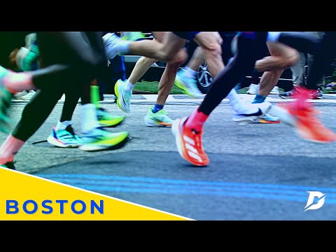 Boston Marathon Elites Slow-Mo Footstrike & Shoe Choice