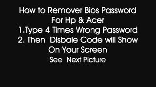 Remove HP and Acer laptops Bios Password Online