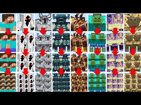 MINECRAFT MOB BOSS TOURNAMENT BUT THE BOSS DOUBLES | Minecraft Mob Battle