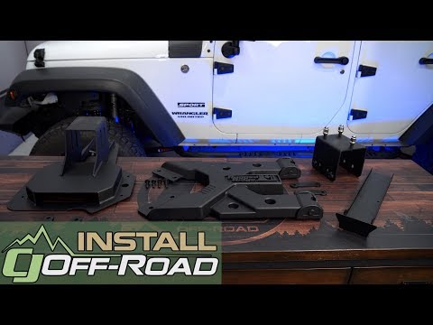 Jeep Wrangler JK Rugged Ridge Tire Carrier Kit Body Mounted HD 2007-2018 Installation