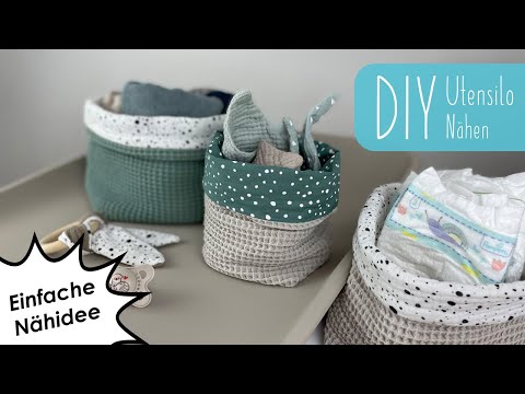 DIY Utensilo selber Nähen | Wickeltisch | Geschenke | Stoffkörbchen
