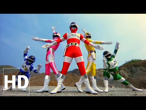 Choudenshi Bioman Henshin and Roll Call (HD - 60fps)