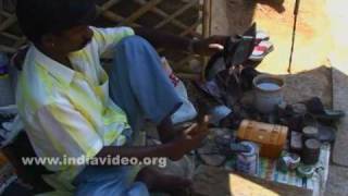 Leather chappal making 