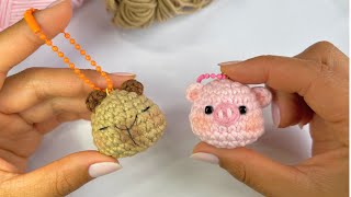 CERDITO Y CAPIBARA amigurumi tejido a crochet| llaveros para toda ocasion. Ideal para principiantes