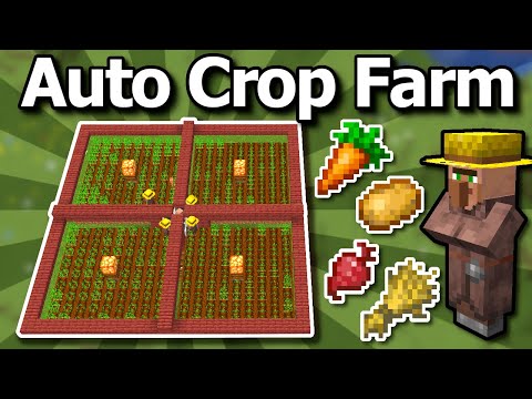 Eyecraftmc - Minecraft Villager Auto Crop Farm Tutorial -  Potato Wheat Carrot Beetroot