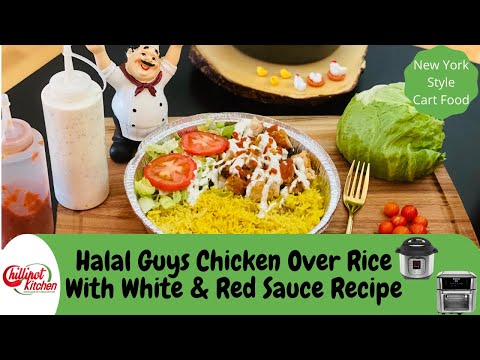 The Best Halal Guys Chicken Over Rice Recipe In Instant Pot|Chicken And Rice With White & Red Sauce