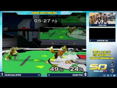 Last Stock SD #35 Singles LF: [GLG] Zephyr vs. TpFox - SSBM