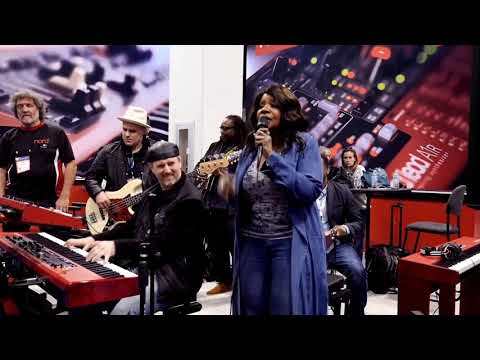 Mark Baron w/ Gloria Gaynor at NAMM 2017 NORD booth