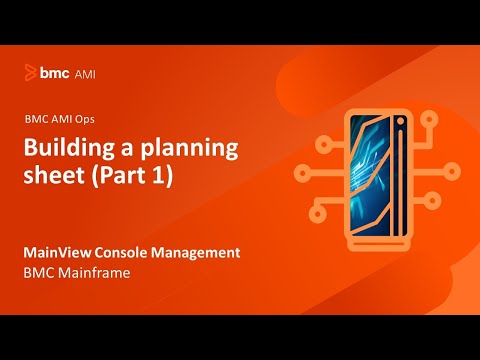 MainView Console Management - Building a planning sheet (Part 1)
