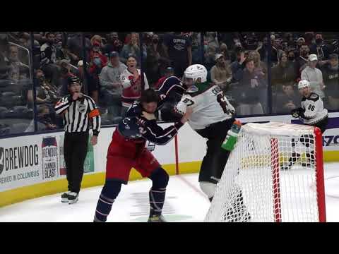 NHL Fight - Coyotes @ Blue Jackets - Crouse vs Peeke - 14 10 2021