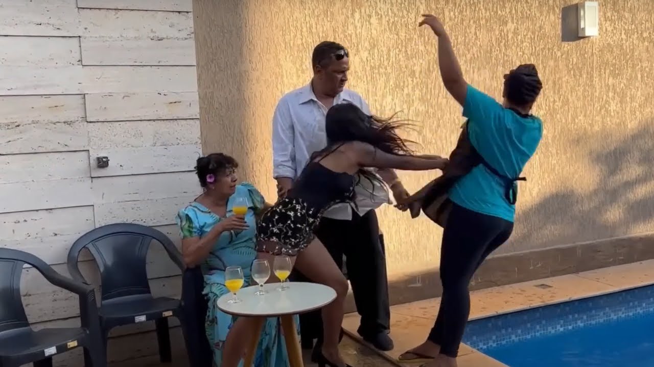 Patroa empurra empregada grávida na piscina e o final foi surpreendente ( O FILME)
