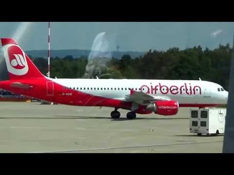 Air Berlin Flugzeug von Mallorca landet in Münster / Osnabrück FMO